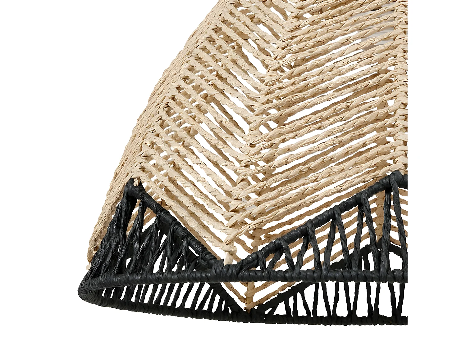 Suspension dôme tressage naturel et noir Ostaria