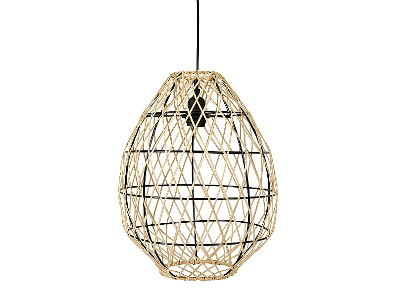 Suspension bambou Keji naturel et noir Ostaria