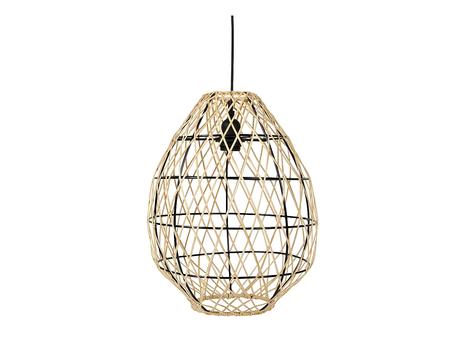 Suspension bambou Keji naturel et noir Ostaria