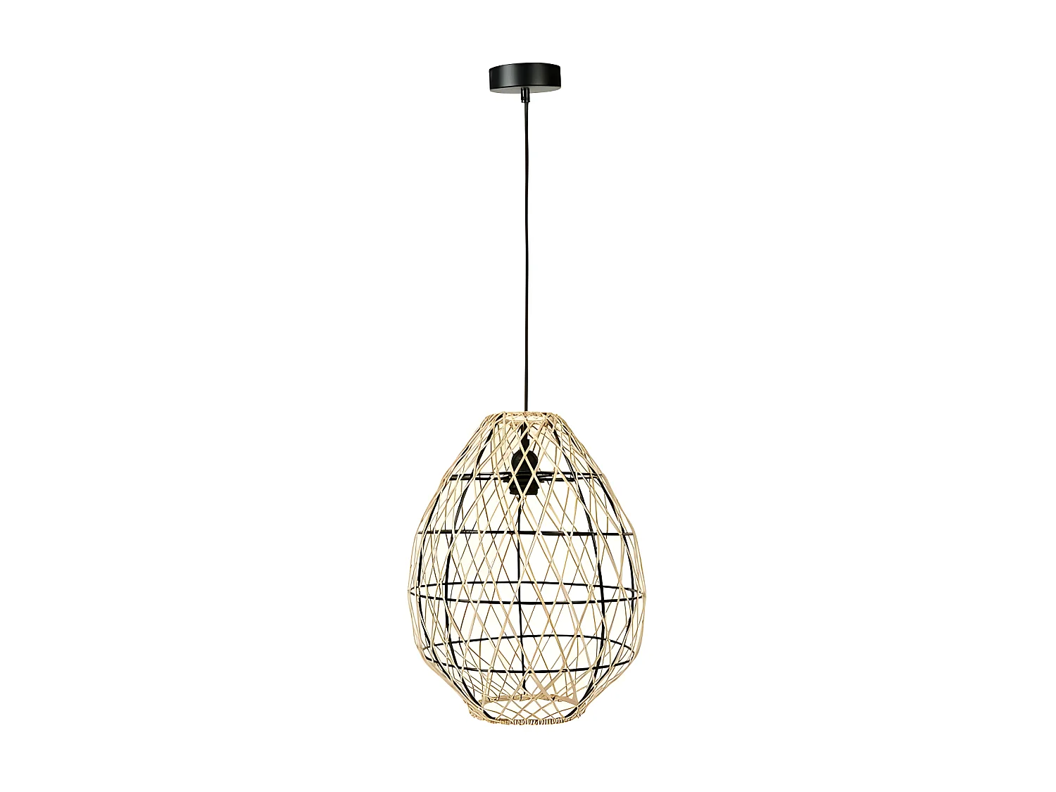 Suspension bambou Keji naturel et noir Ostaria