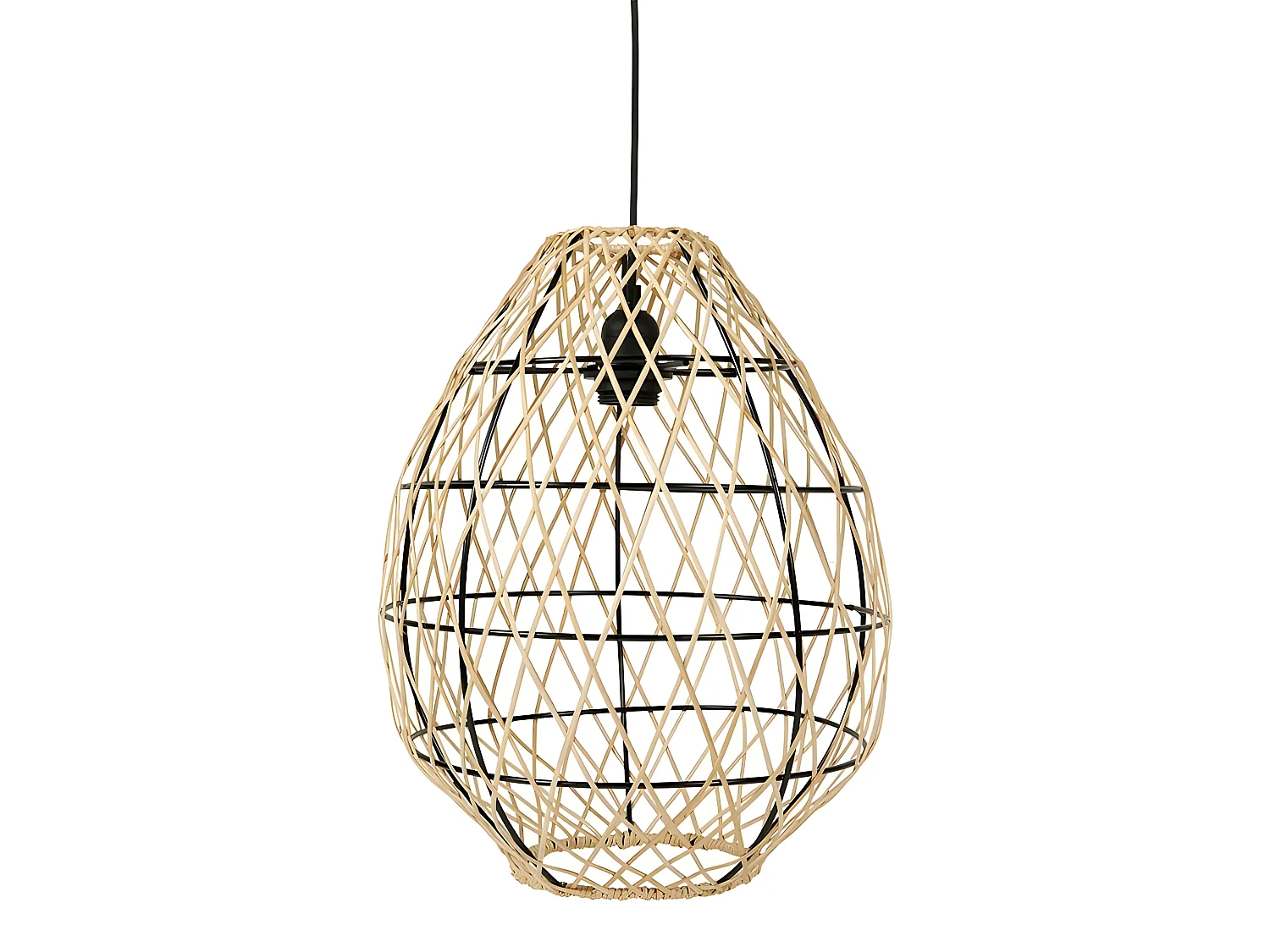 Suspension bambou Keji naturel et noir Ostaria