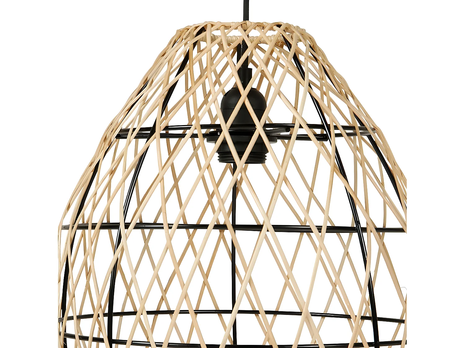 Suspension bambou Keji naturel et noir Ostaria