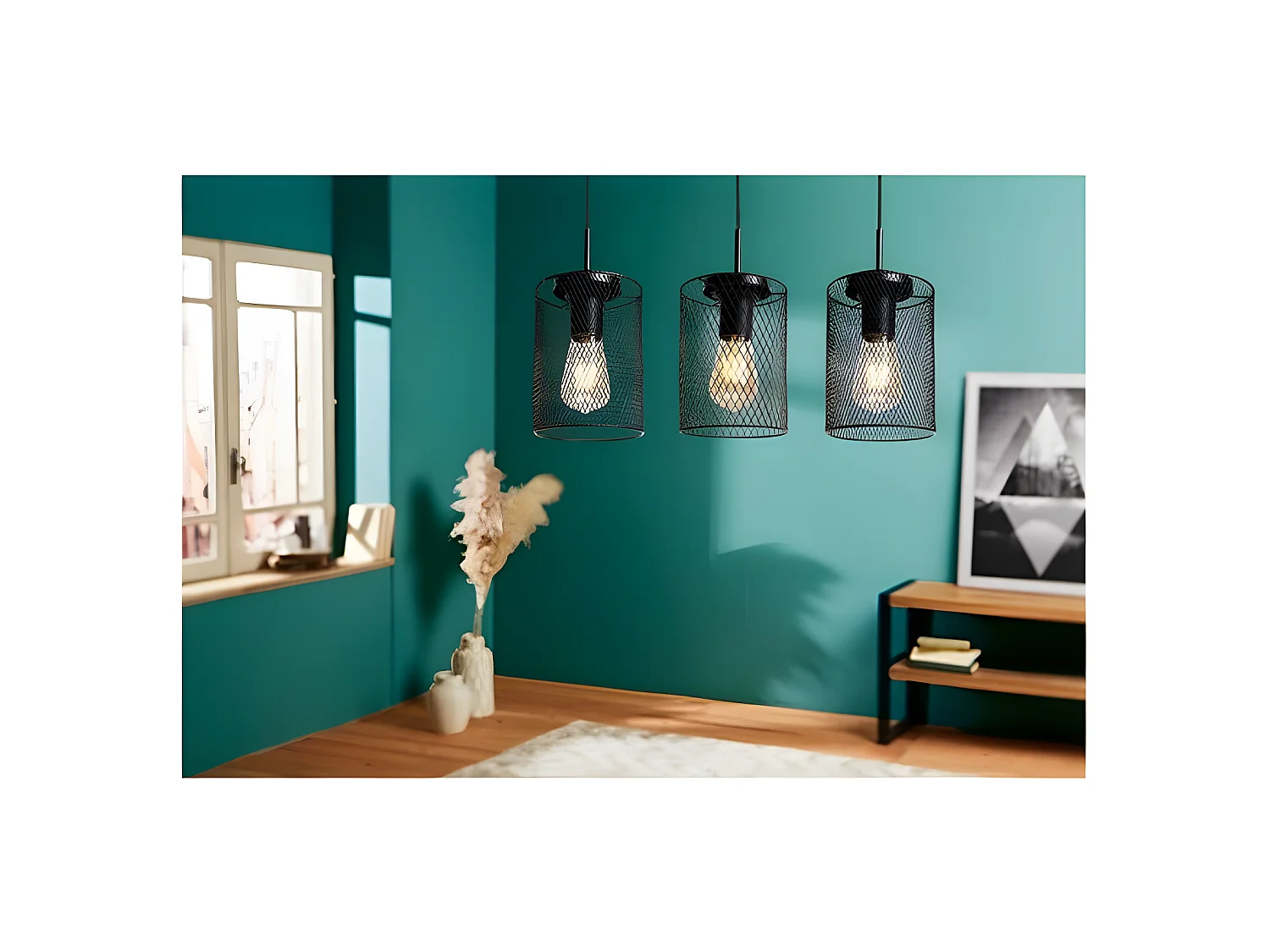 Suspension rampe grillage Ubi noir Ostaria