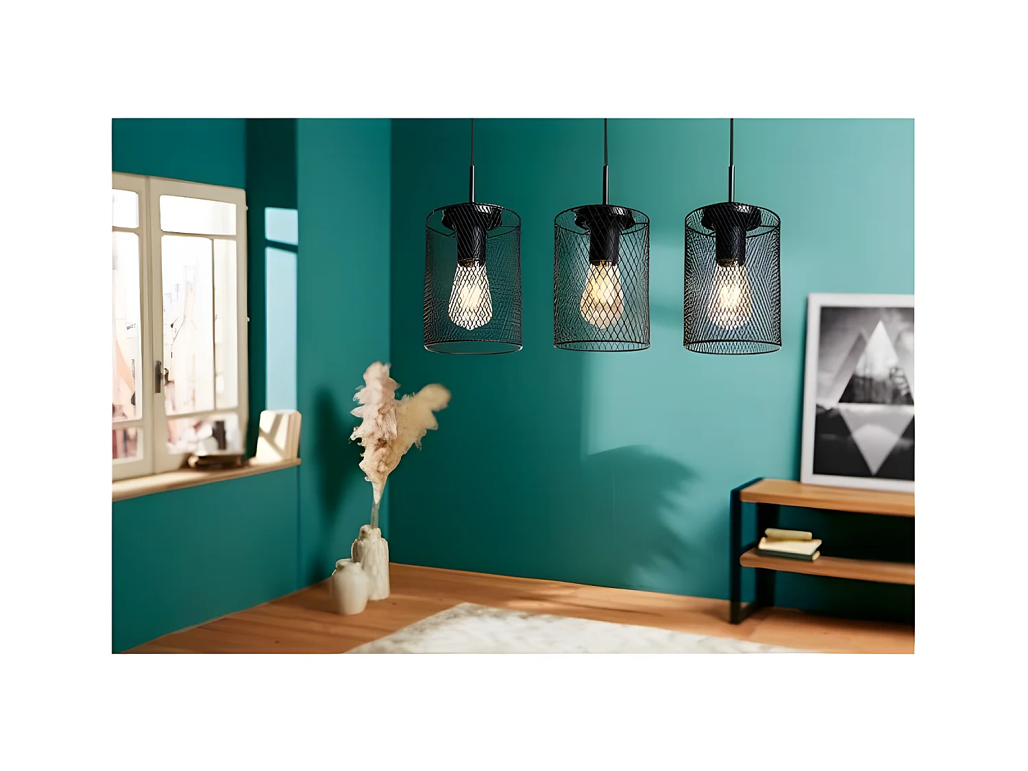 Suspension rampe grillage Ubi noir Ostaria