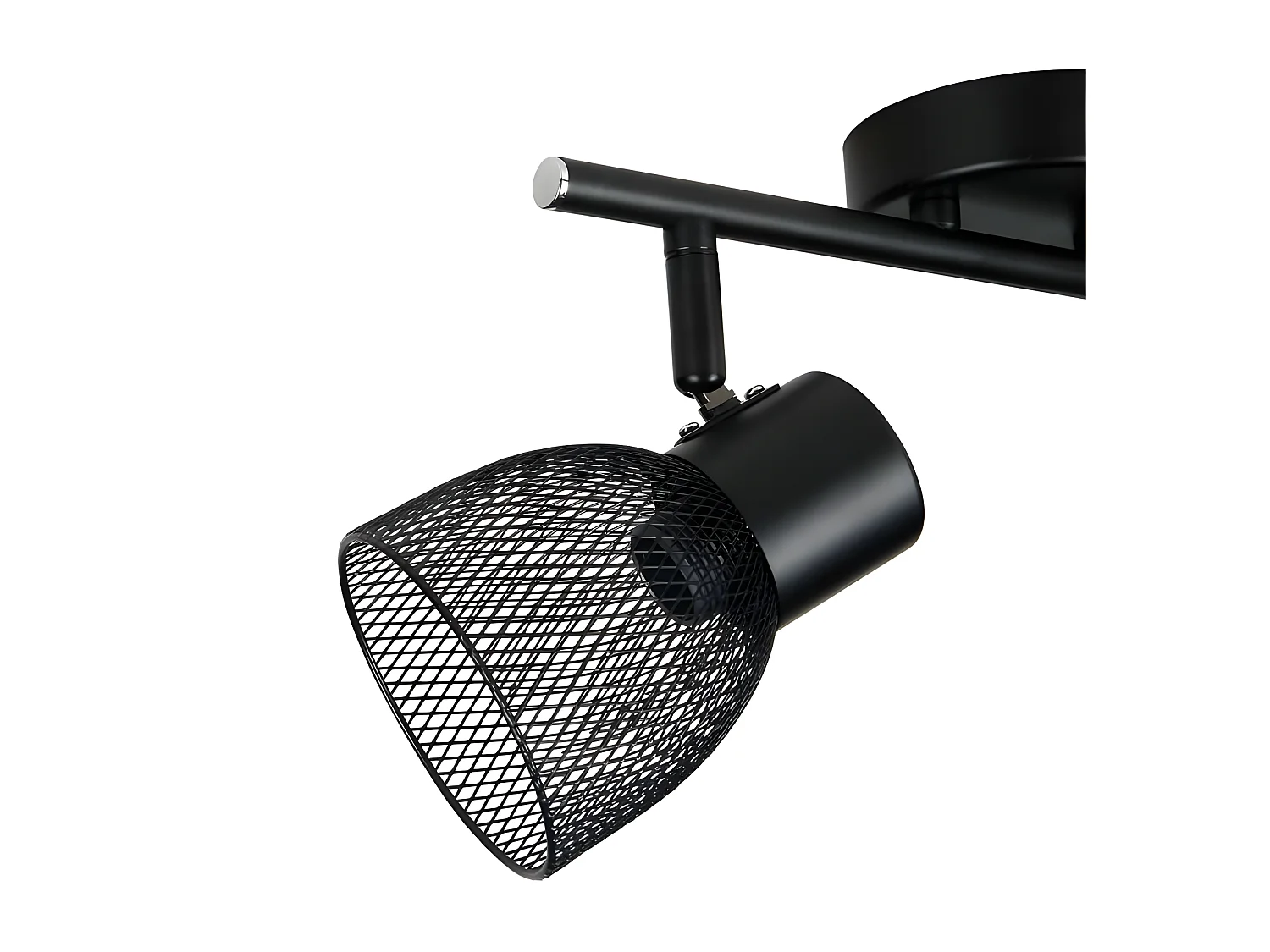 Rampe 2 spots Phenix en métal grillage noir Ostaria