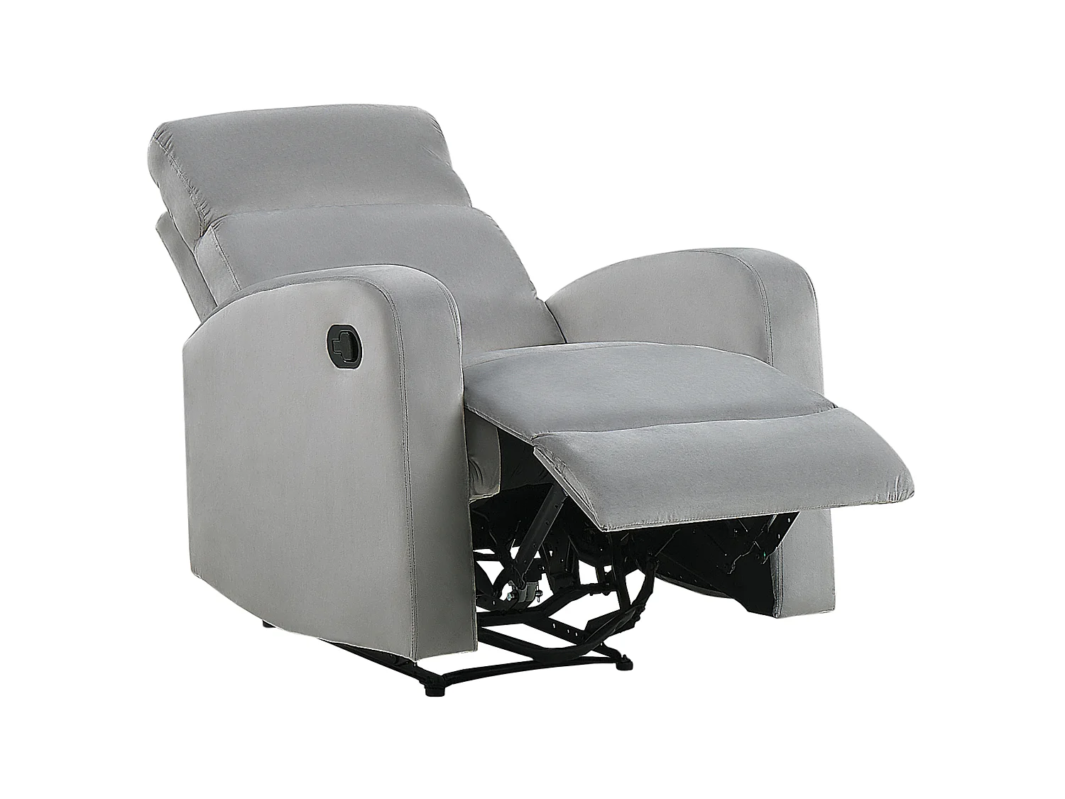 Fauteuil inclinable en velours gris clair VERDAL