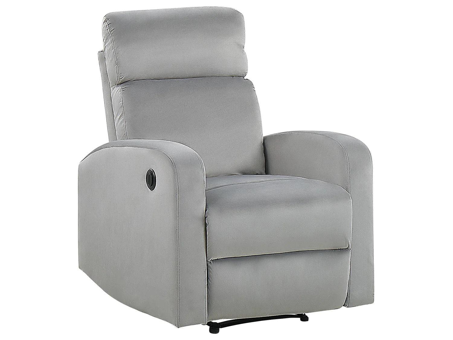 Fauteuil inclinable en velours gris clair VERDAL
