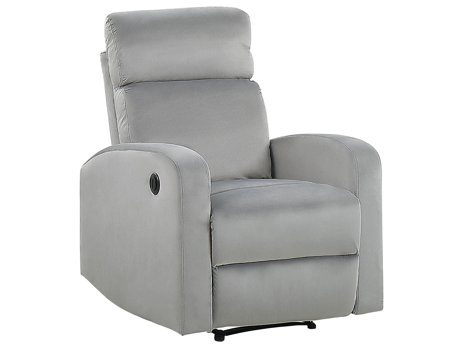 Fauteuil inclinable en velours gris clair VERDAL