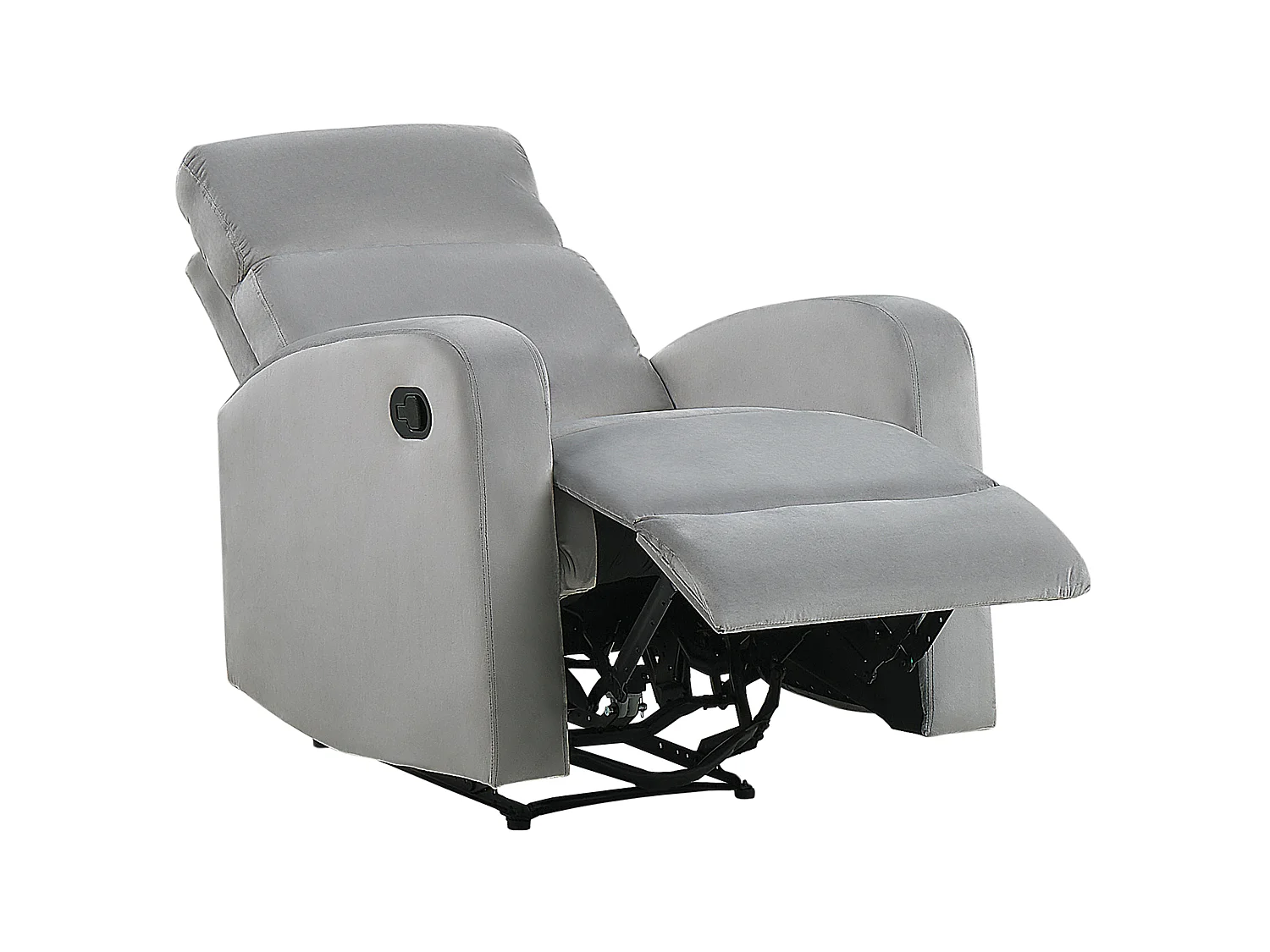 Fauteuil inclinable en velours gris clair VERDAL