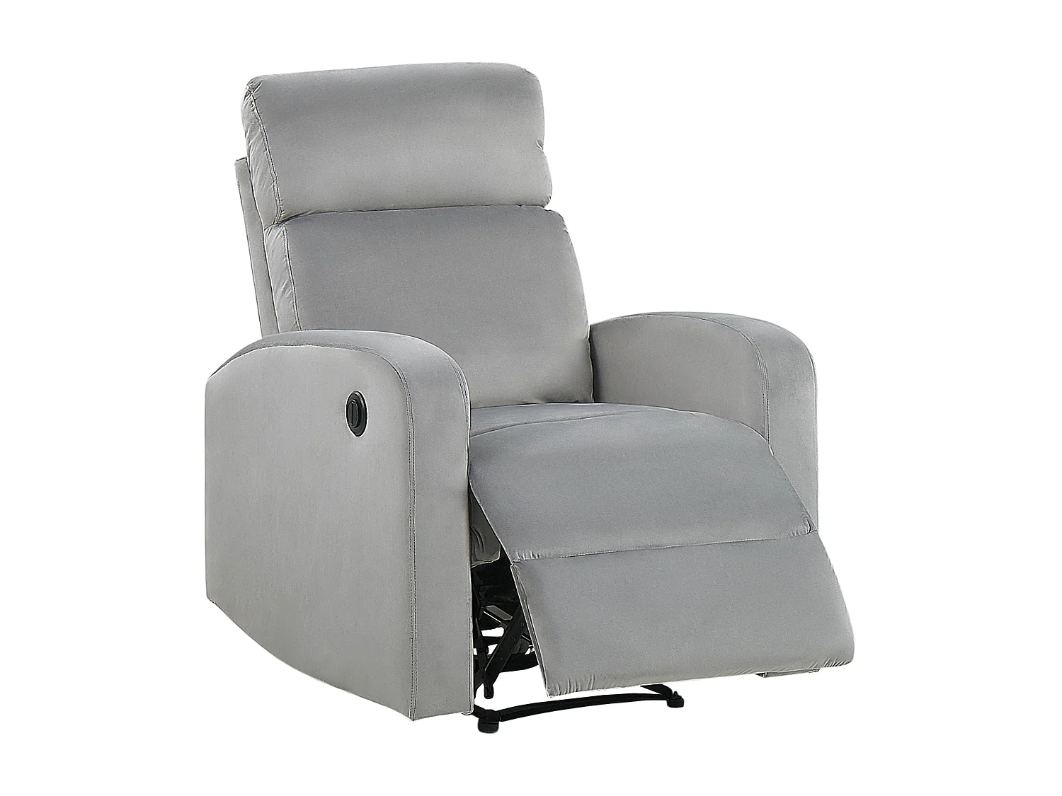 Sessel Samtstoff hellgrau elektrisch verstellbar VERDAL