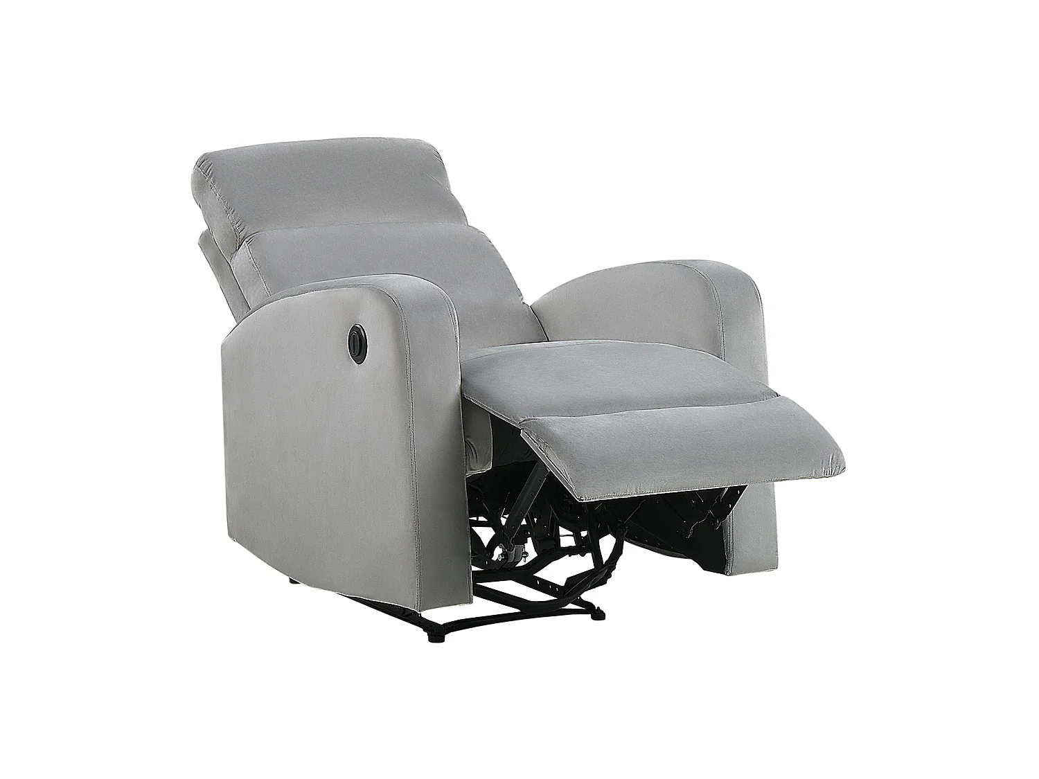 Sessel Samtstoff hellgrau elektrisch verstellbar VERDAL