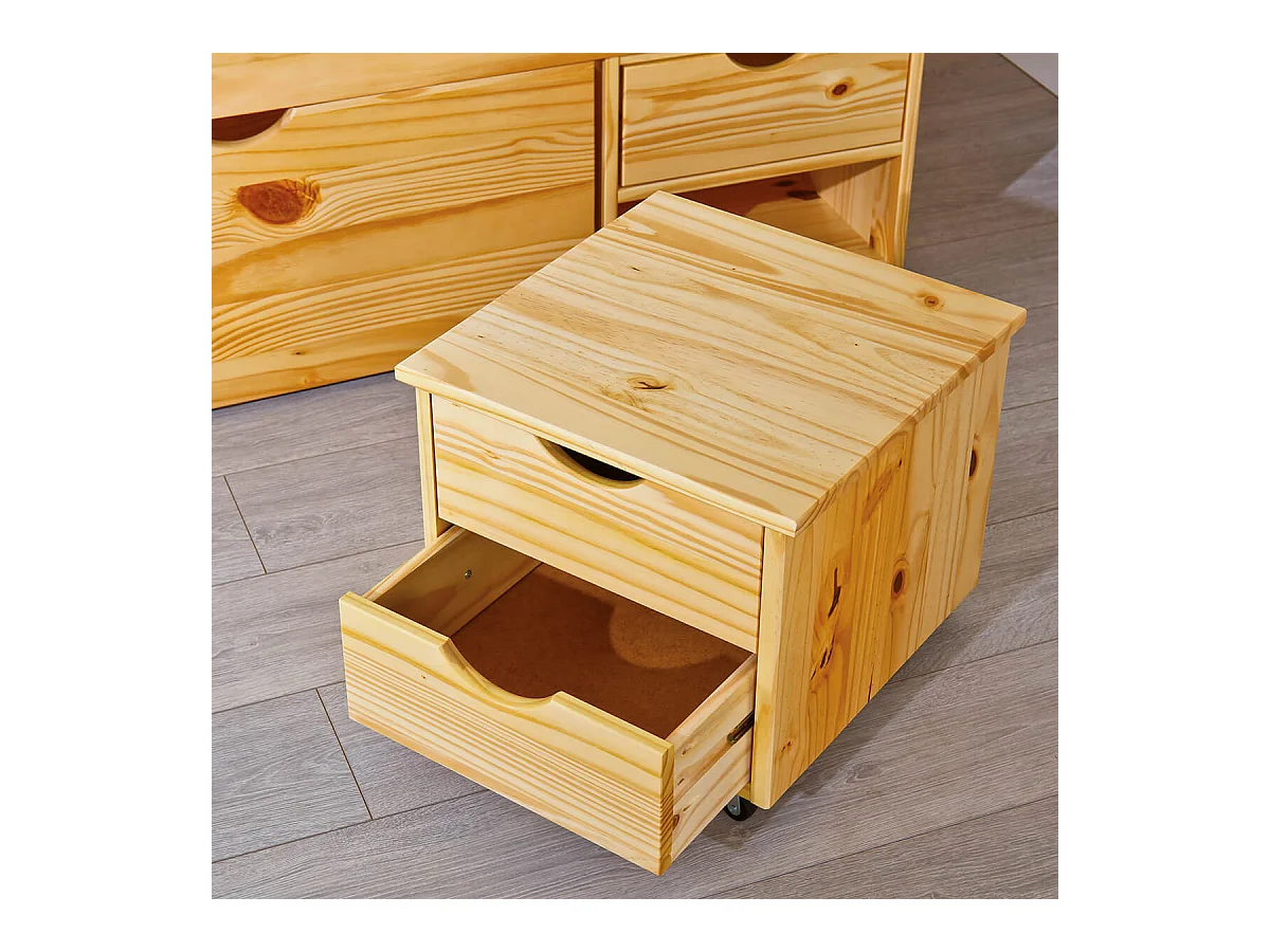 CALI - Lit 180x200cm multi-rangement Bois Massif