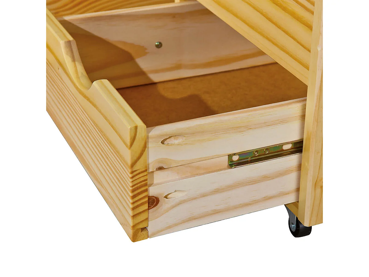 CALI - Lit 140x200cm multi-rangement Bois Massif