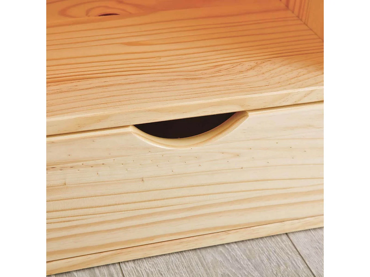 CALI - Lit 90x200cm multi-rangement Bois Massif