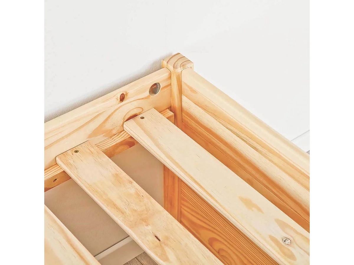 CALI - Lit 90x200cm multi-rangement Bois Massif