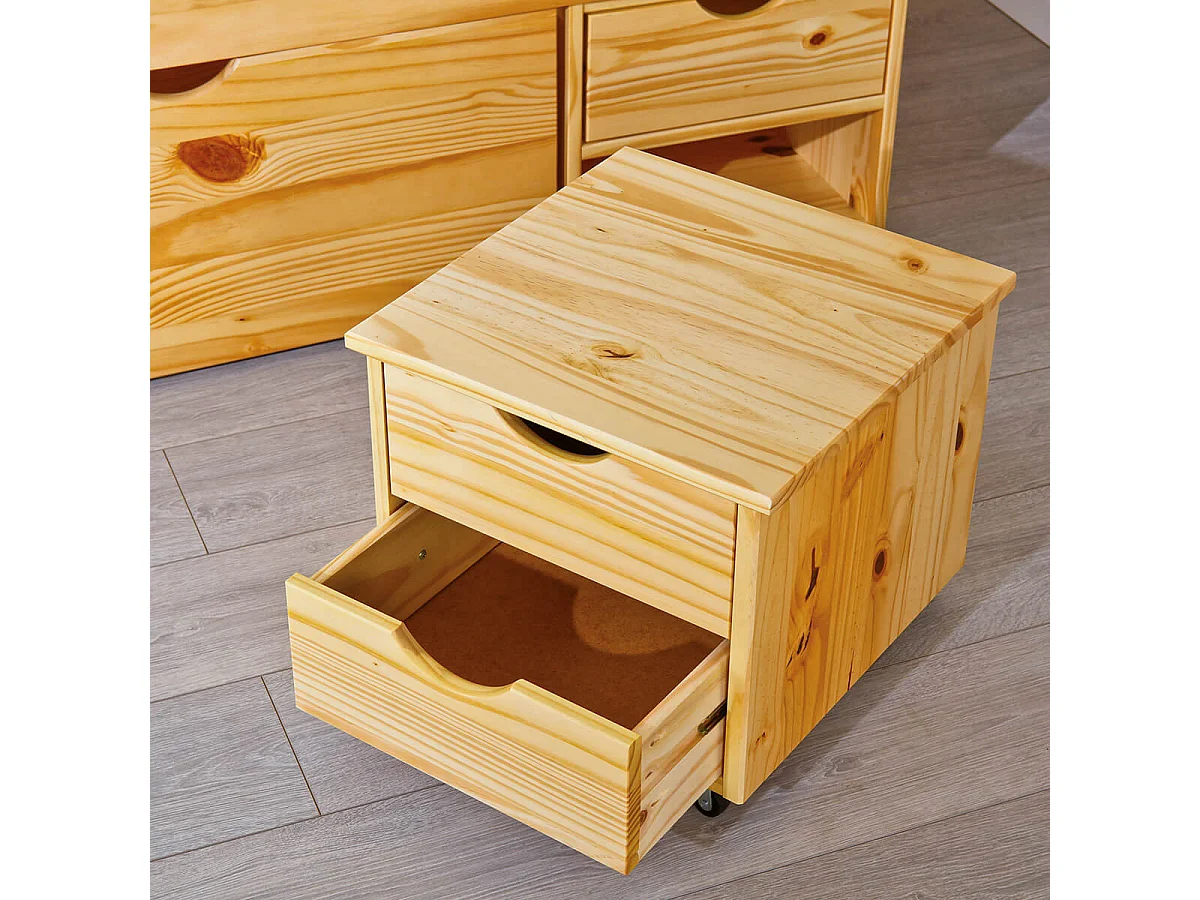 CALI - Lit 160x200cm multi-rangement Bois Massif