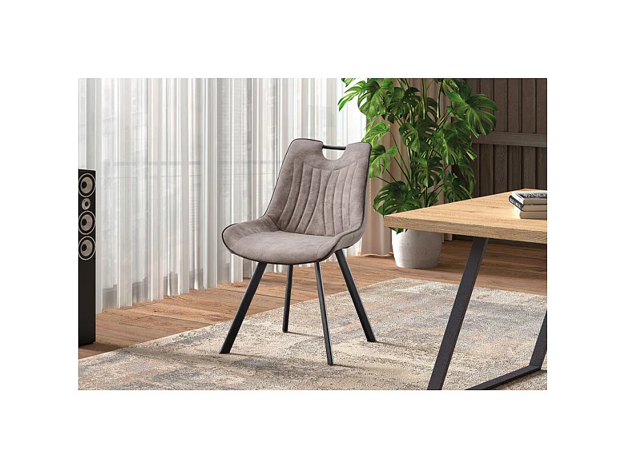 Chaise Pablo avec poignée gris clair