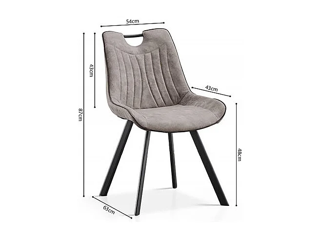 Chaise Pablo avec poignée gris clair