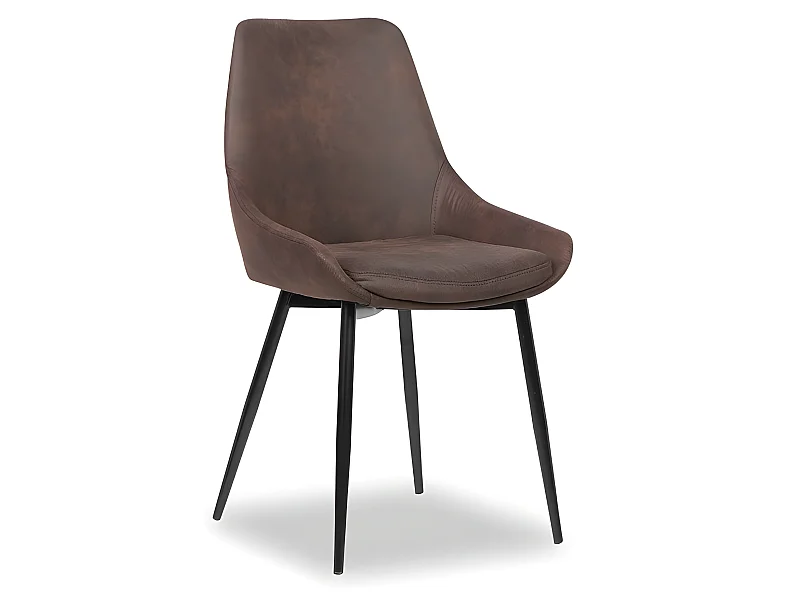 Chaise Mirano coloris brun acier microfibre