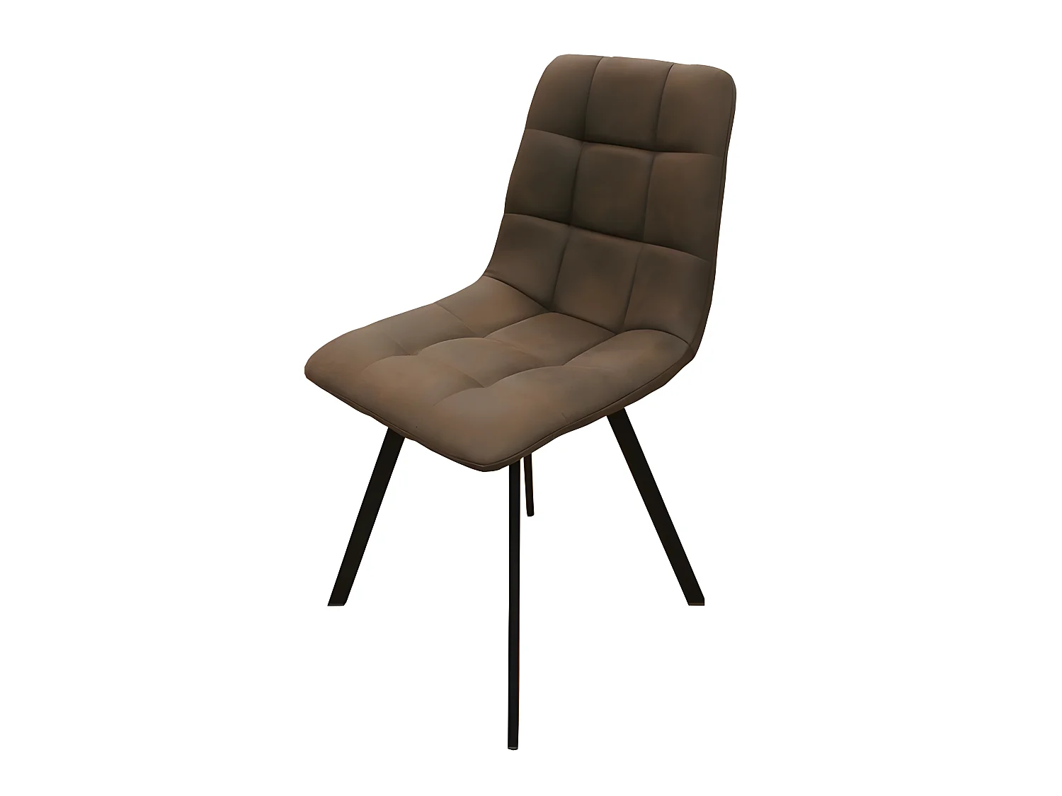 Chaise en simili marron pieds métal noir