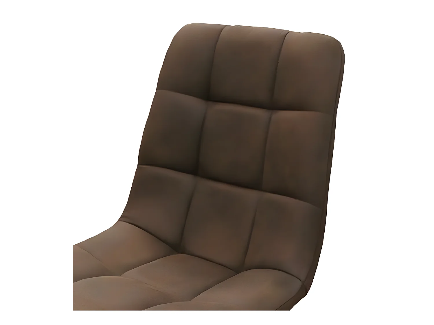 Chaise en simili marron pieds métal noir