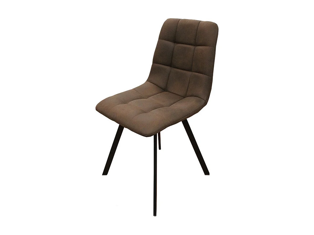 Chaise en simili marron pieds métal noir