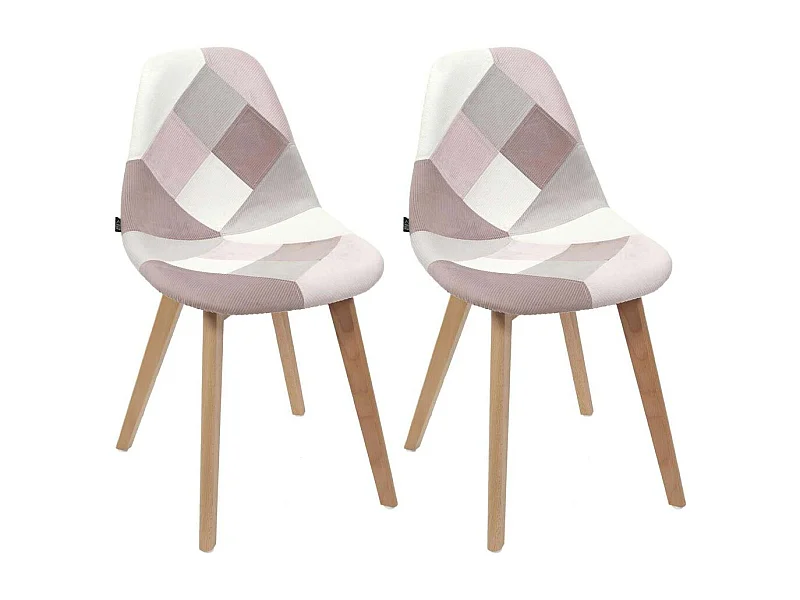 Chaise Patchwork Rose - Lot De 4 Multicolore, Rose