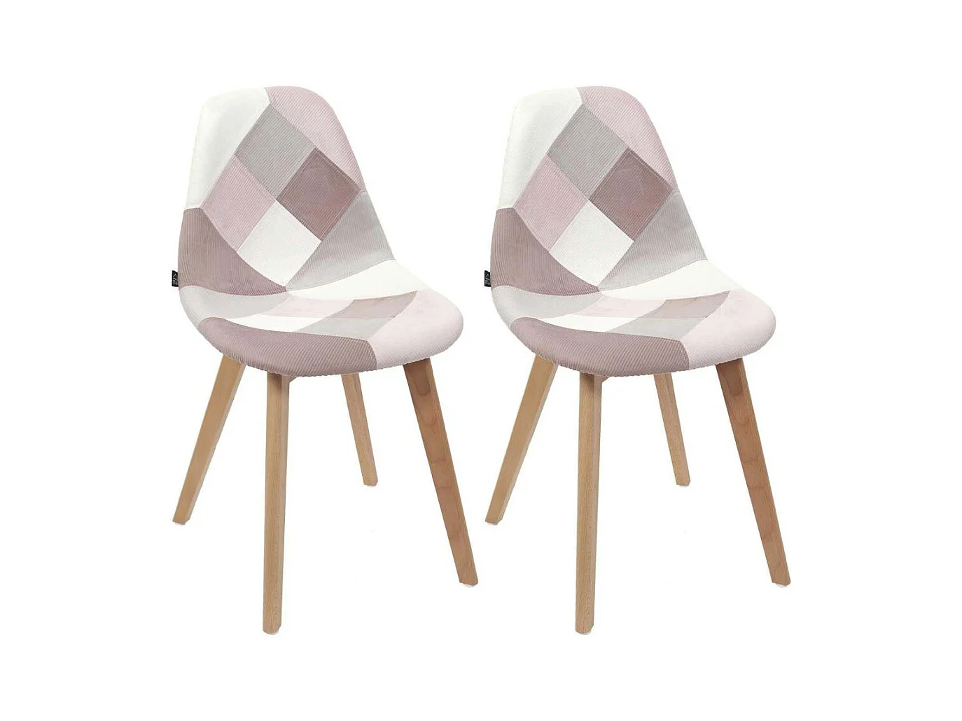 Chaise Patchwork Rose - Lot De 4 Multicolore, Rose