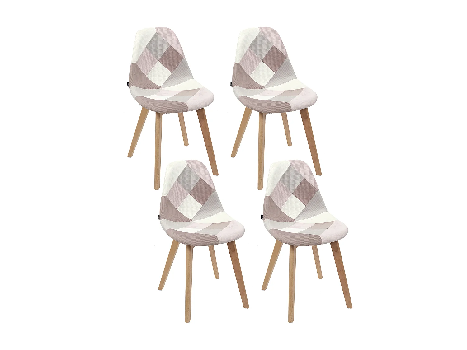 Chaise Patchwork Rose - Lot De 4 Multicolore, Rose