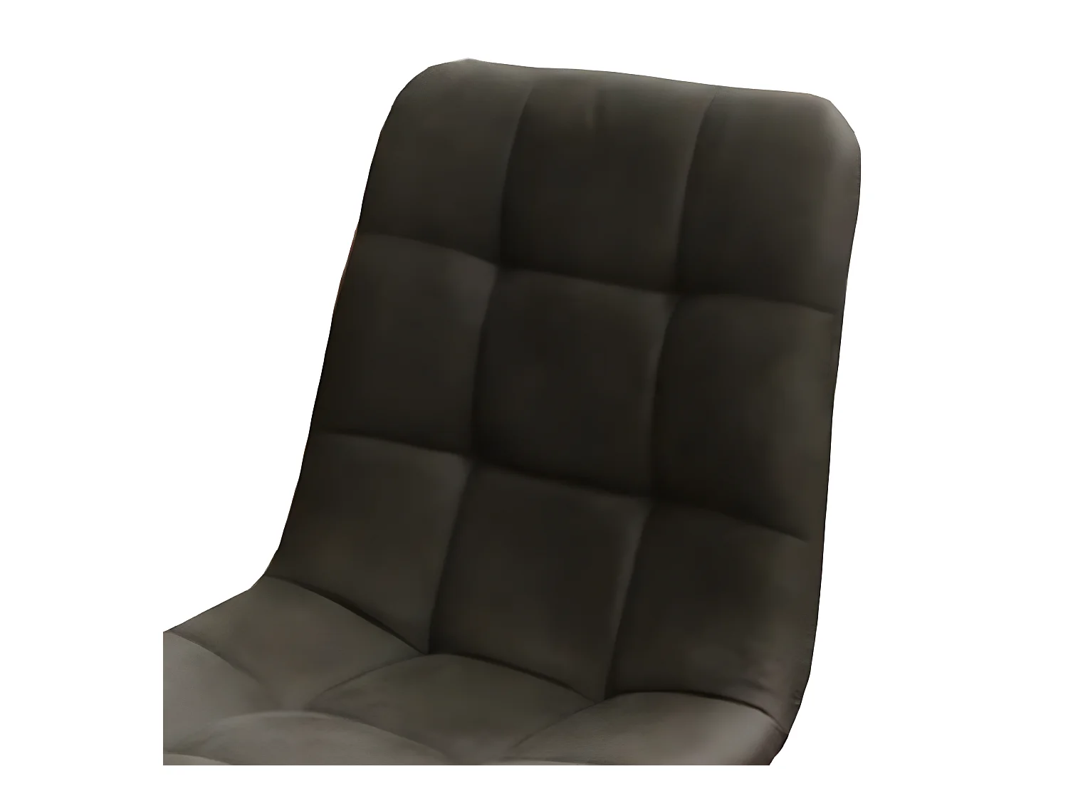 Chaise en simili gris pieds métal noir