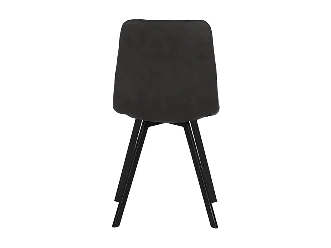 Chaise en simili gris pieds métal noir