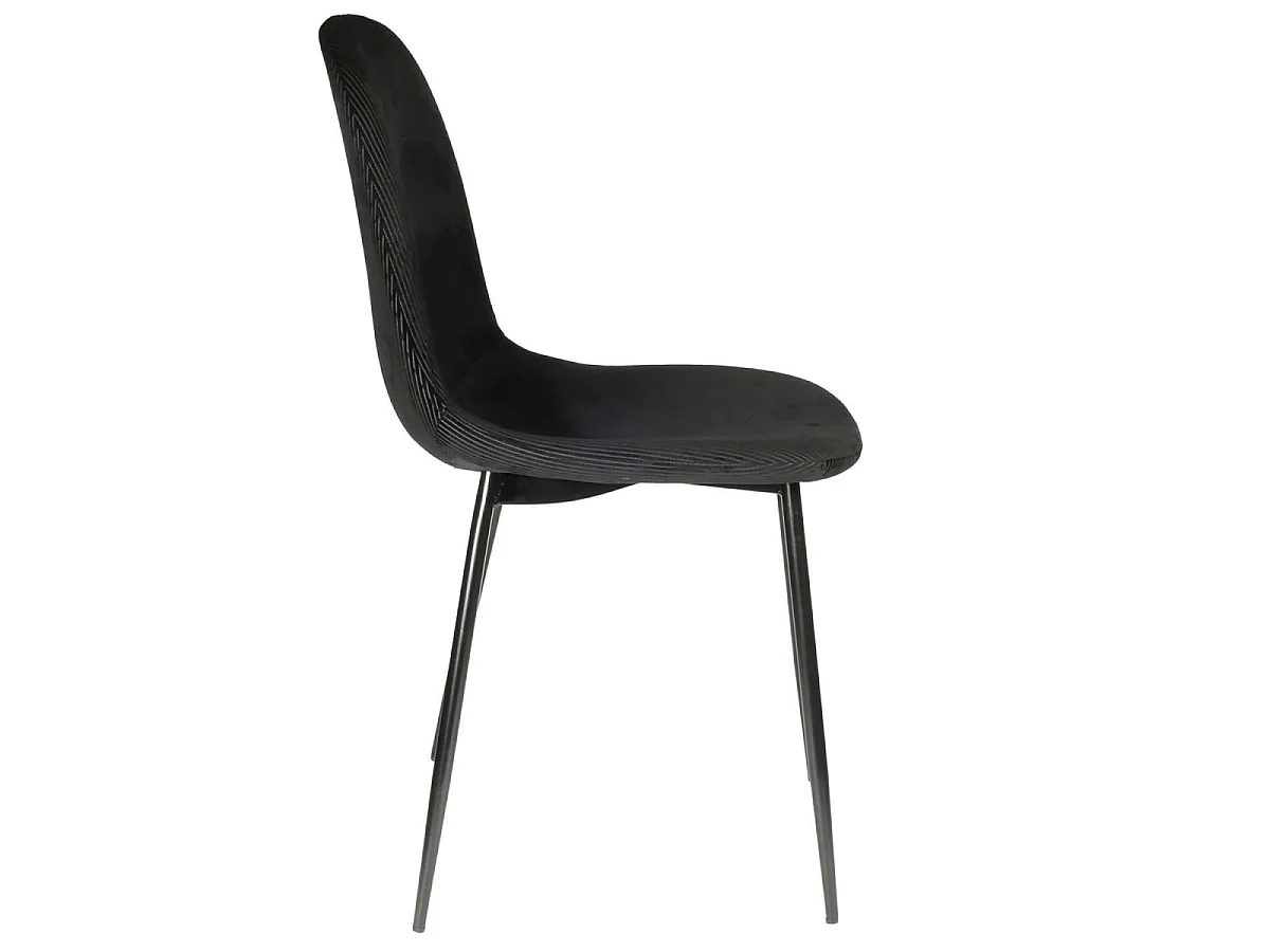 Lot de 4 Chaises Velours "Giulia" 85cm Noir
