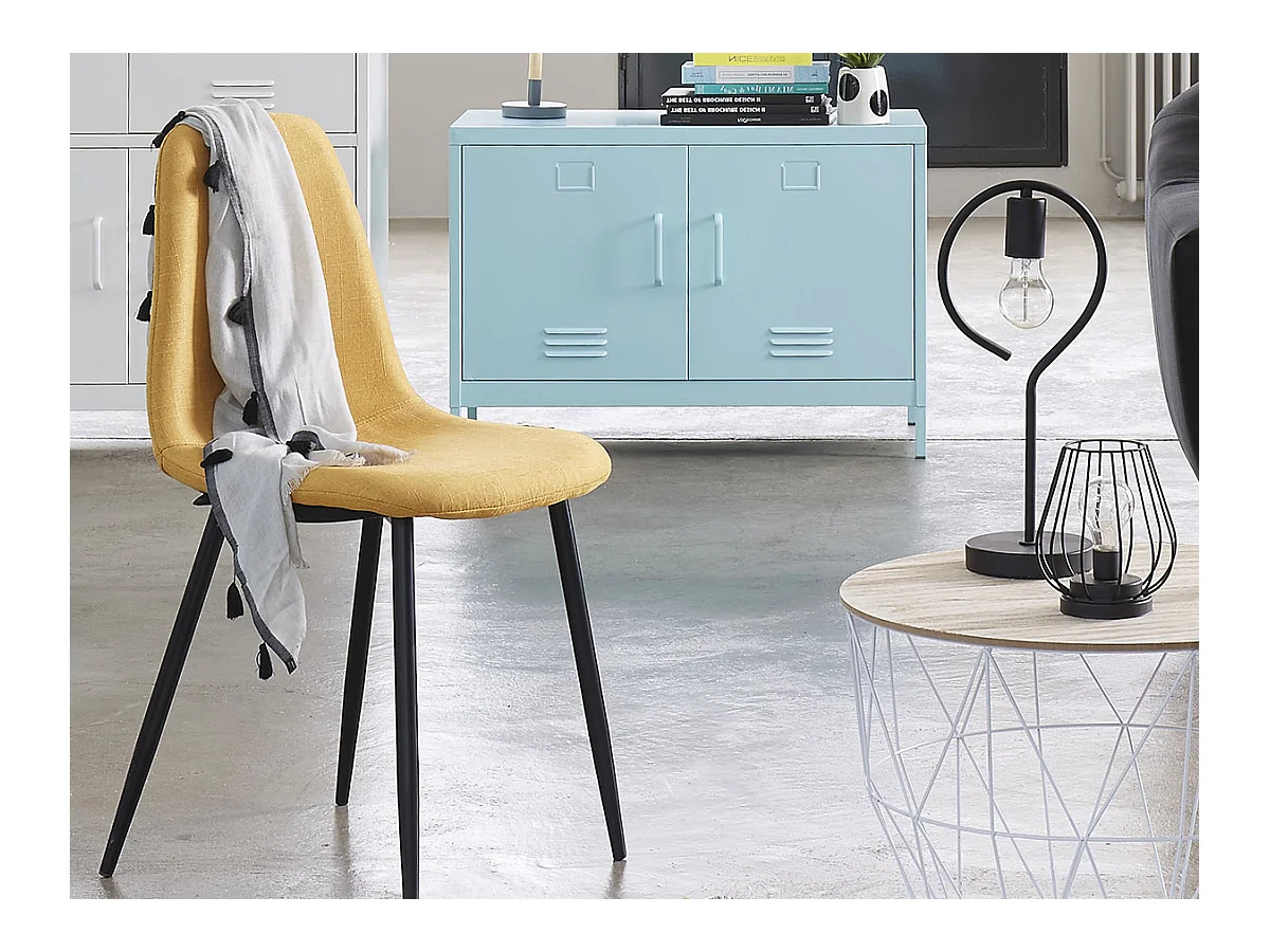 Lot de 4 Chaises Design "Nokas" 85cm Jaune