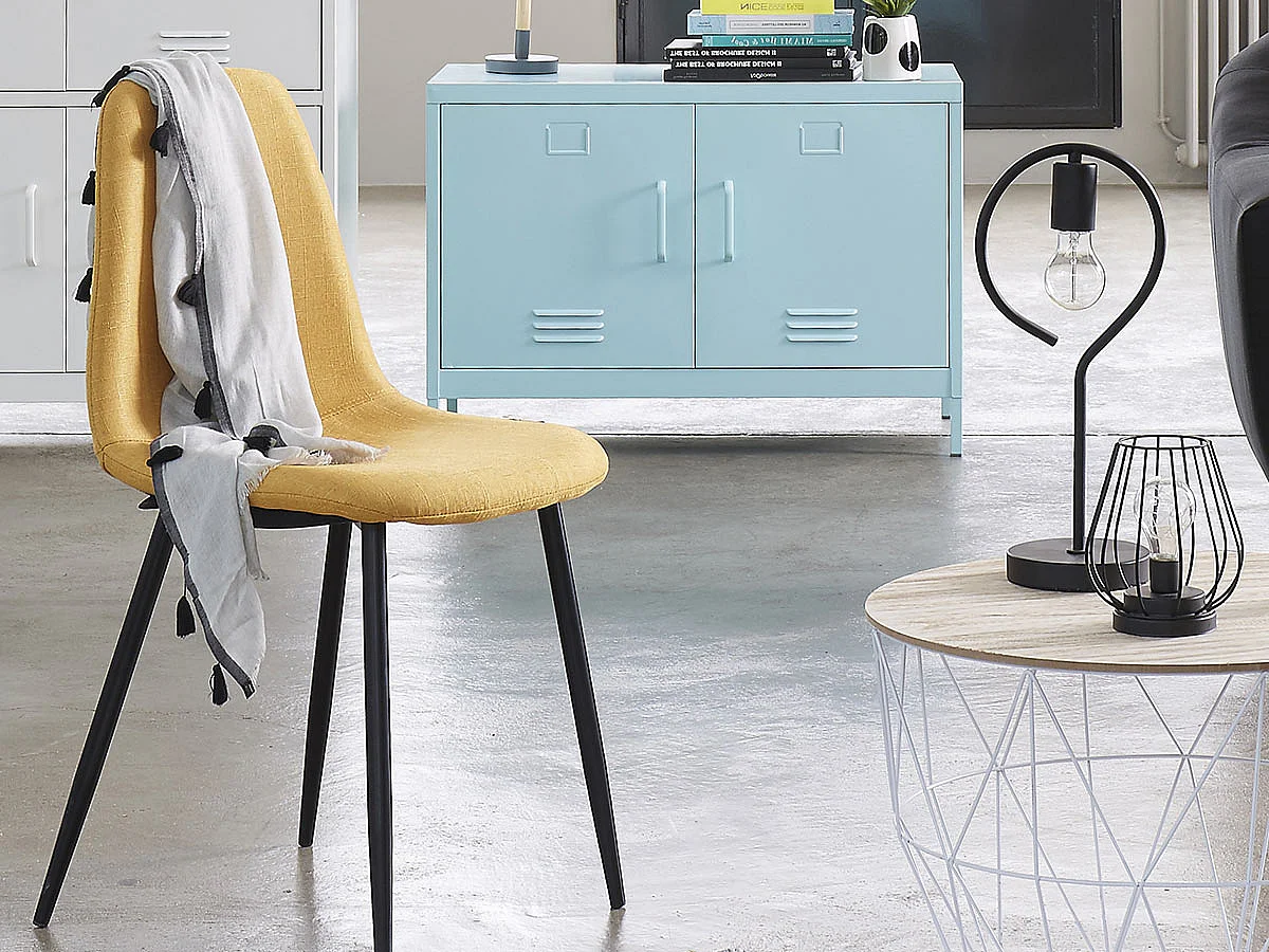 Lot de 4 Chaises Design "Nokas" 85cm Jaune