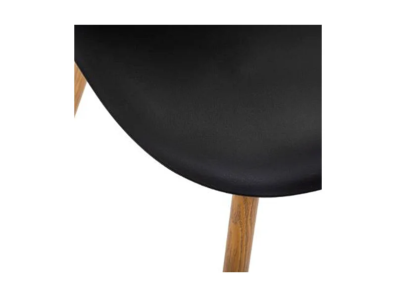 Chaise de table Assise Noire et pieds en fer façon Chêne