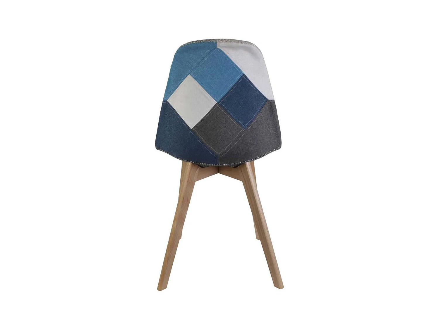 Chaise Patchwork Bleu Gris - Lot De 4 Multicolore