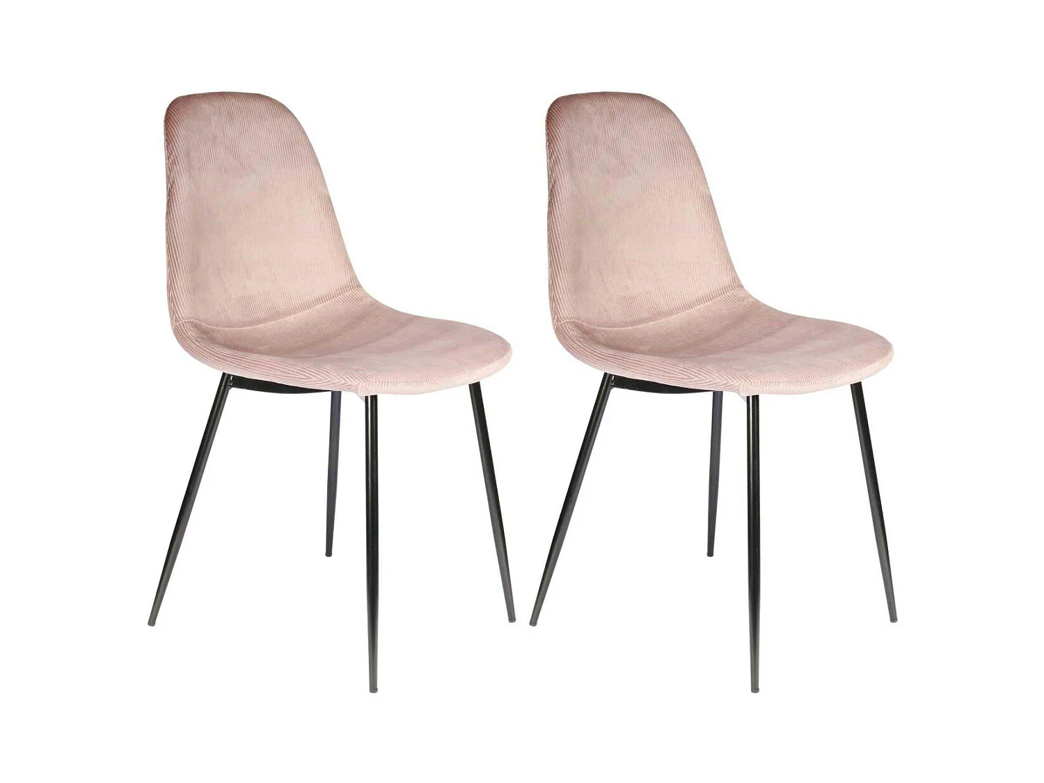 Chaise Velours Cotele Giulia Rose - Lot De 4 Rose