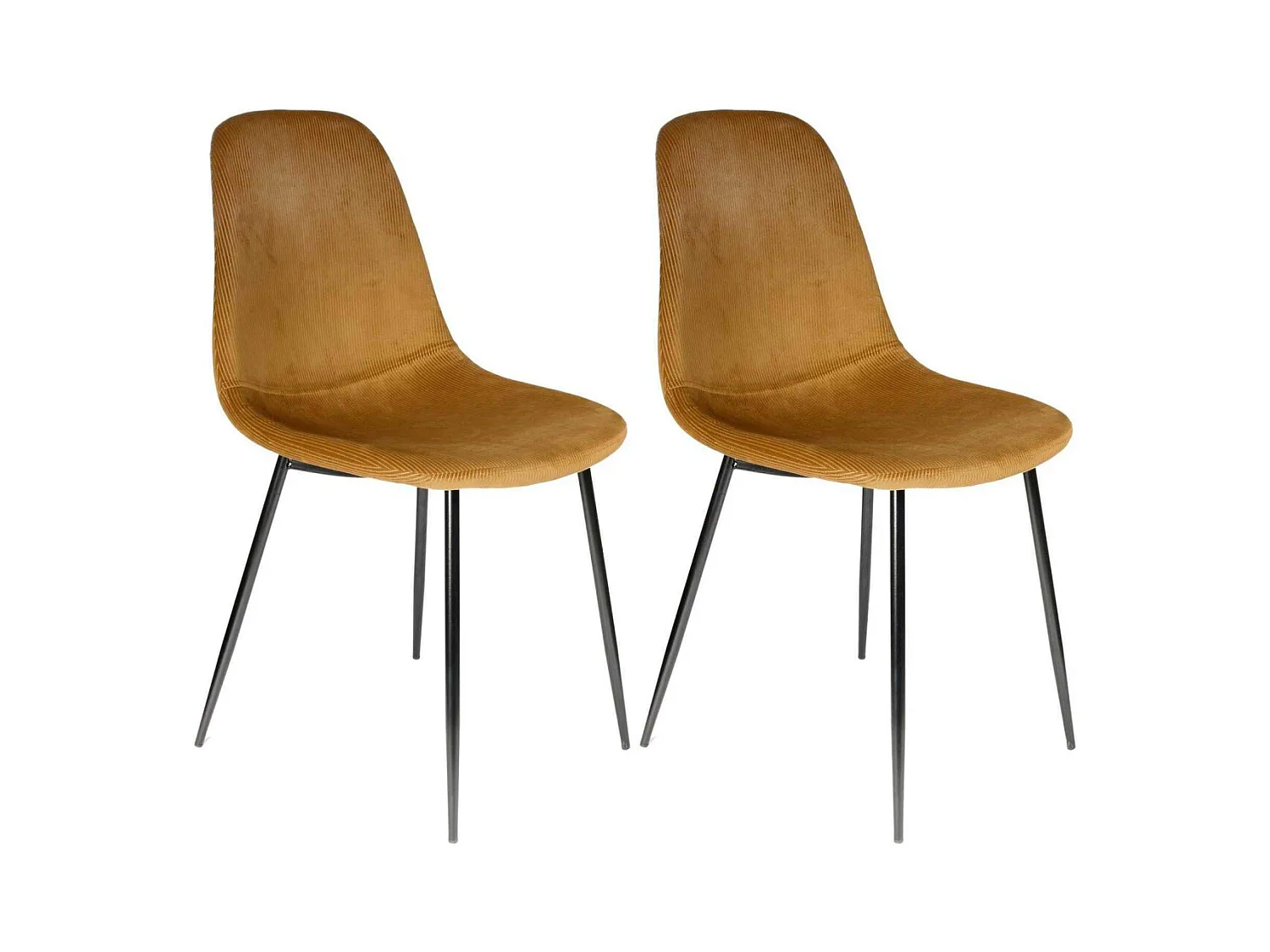 Lot de 2 Chaises Velours "Giulia" 86cm Moutarde