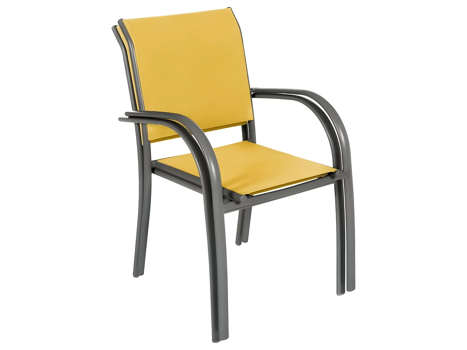 Fauteuil empilable Piazza Hespéride moutarde/graphite