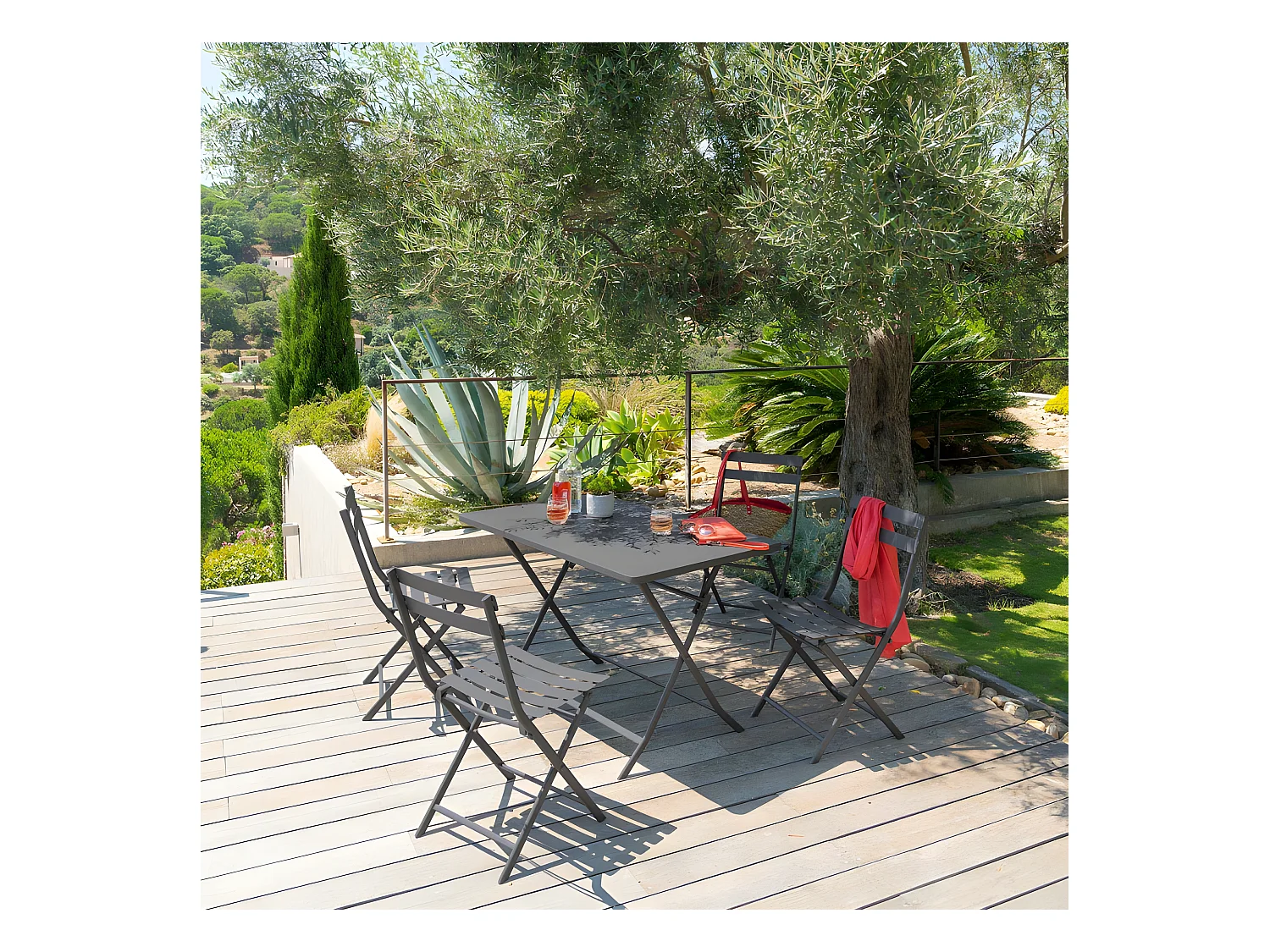 Chaise métal pliante Greensboro graphite Hespéride