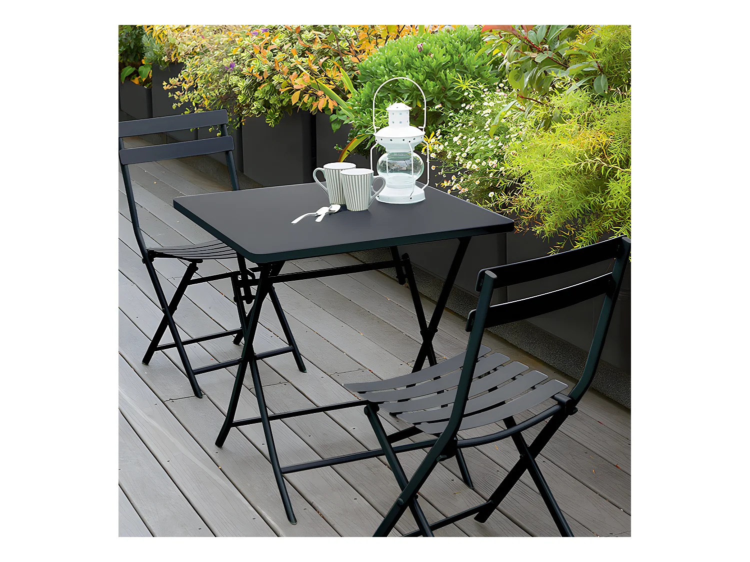 Chaise métal pliante Greensboro graphite Hespéride