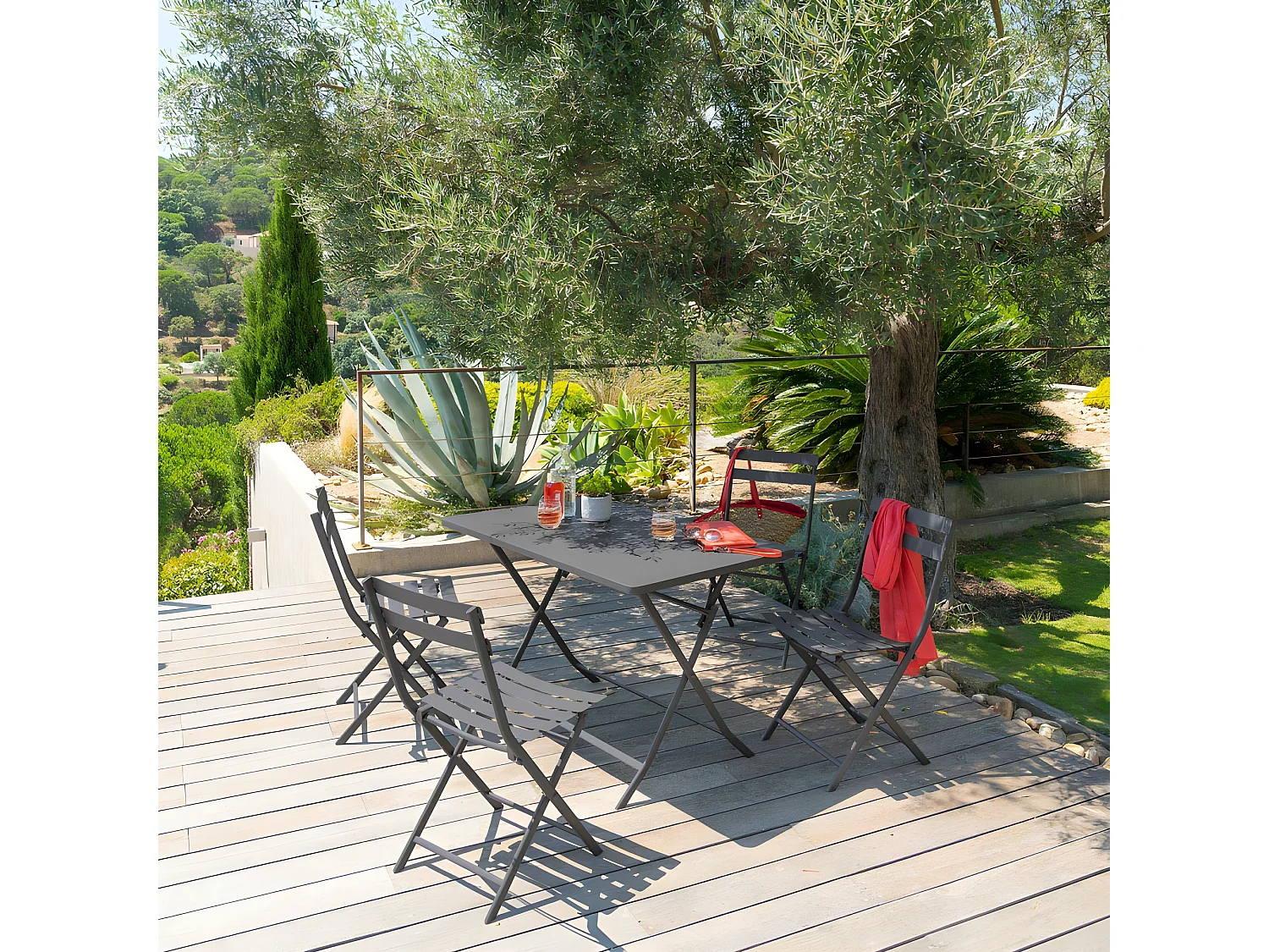 Chaise métal pliante Greensboro graphite Hespéride