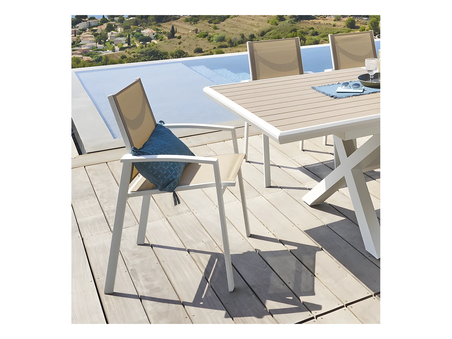 Fauteuil Axiome Hespéride noisette et blanc