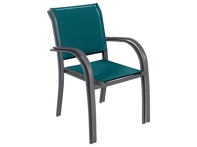 Fauteuil extérieur Piazza bleu canard/graphite Hespéride