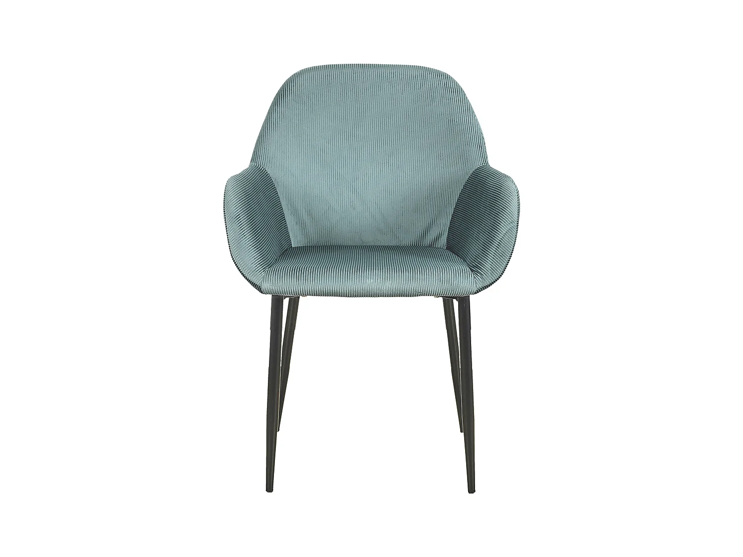 Fauteuil Giulia Bleu Canard Velours Cotele - Lot De 2 Bleu