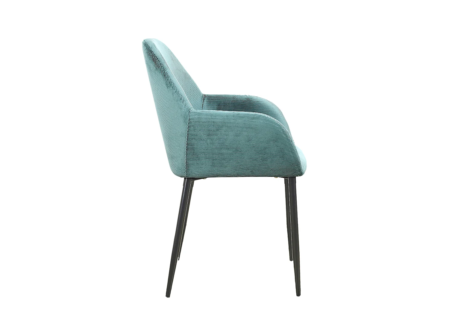 Fauteuil Giulia Bleu Canard Velours Cotele - Lot De 2 Bleu