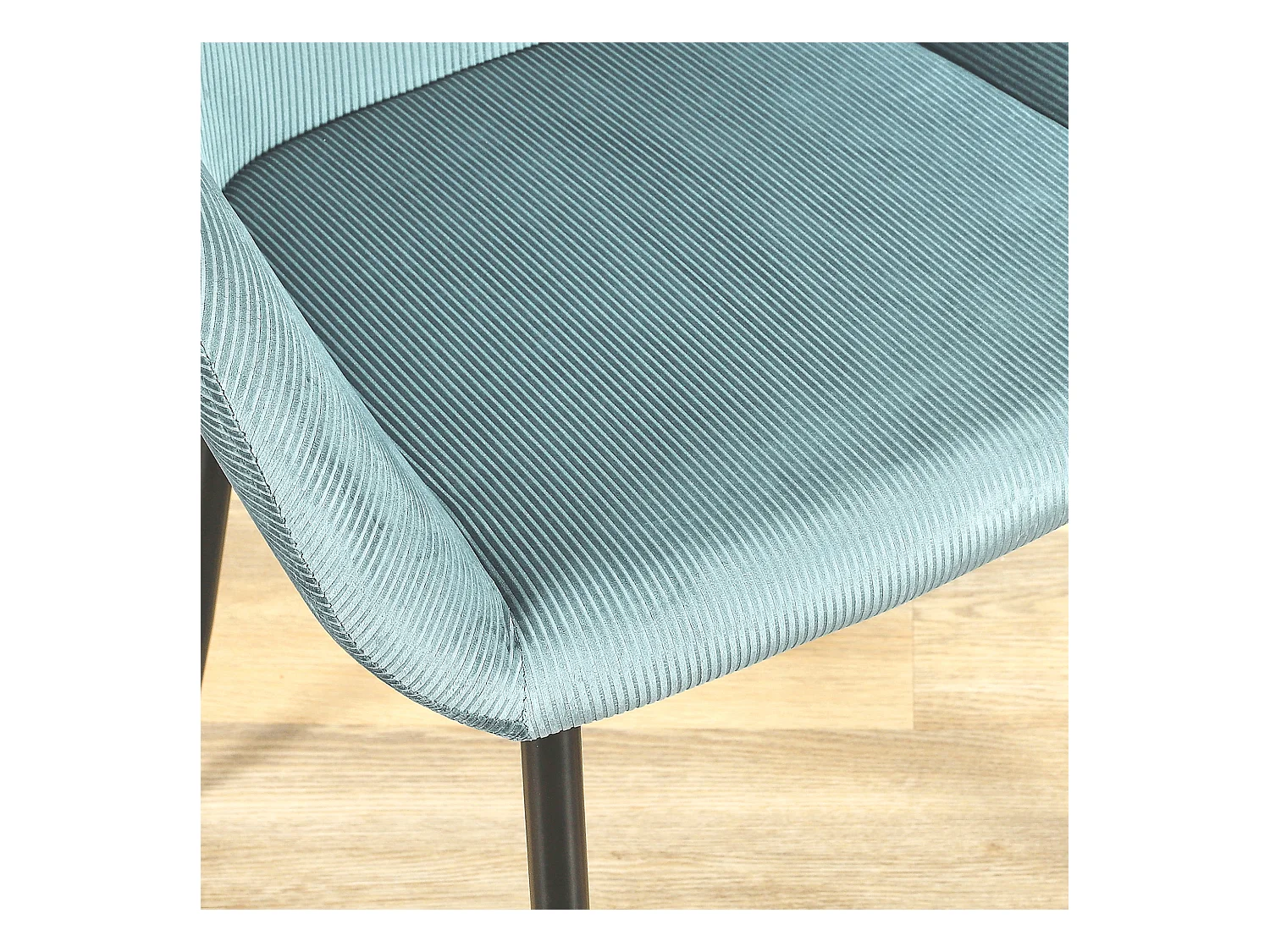 Fauteuil Giulia Bleu Canard Velours Cotele - Lot De 2 Bleu