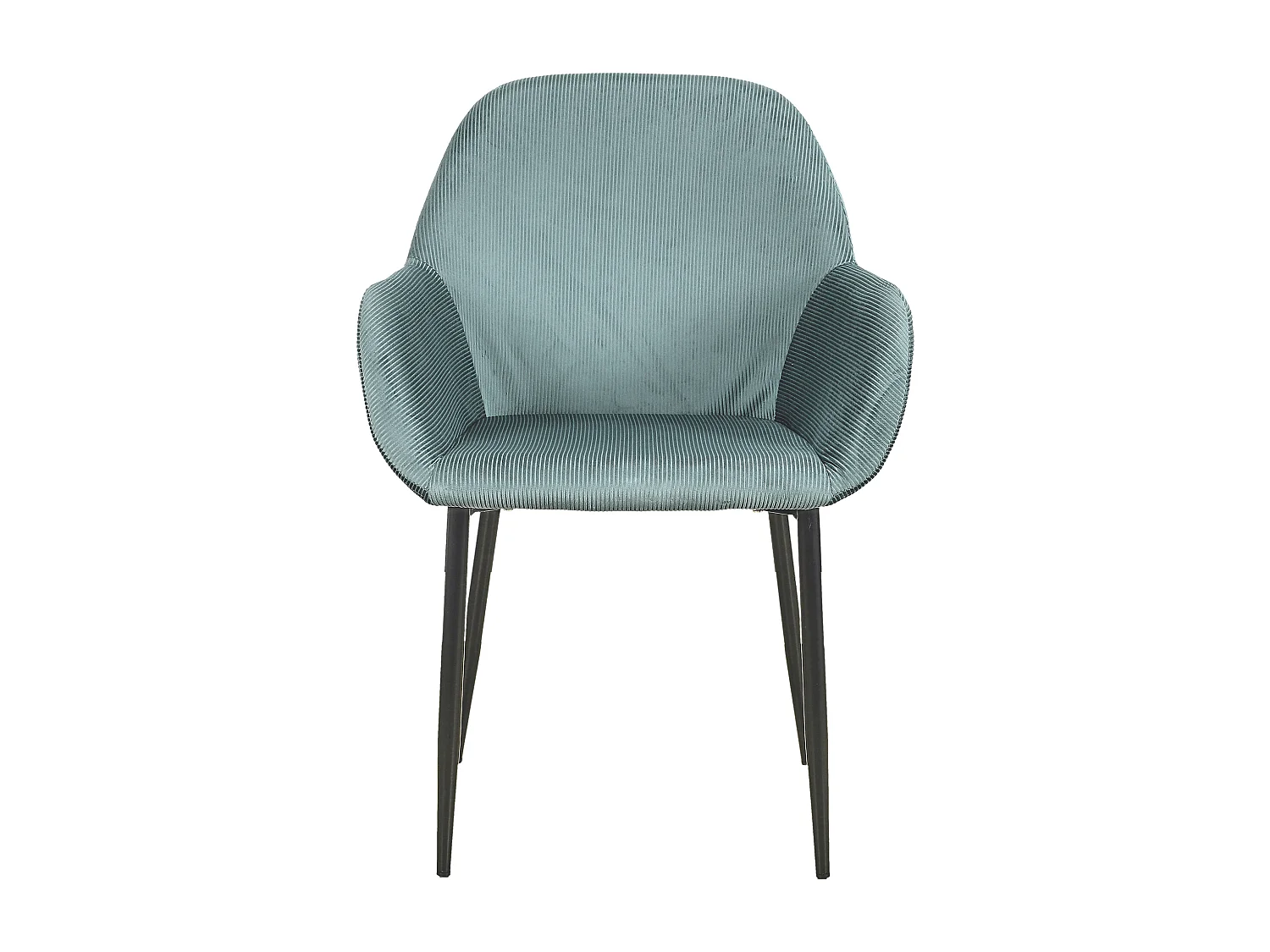Fauteuil Giulia Bleu Canard Velours Cotele - Lot De 2 Bleu