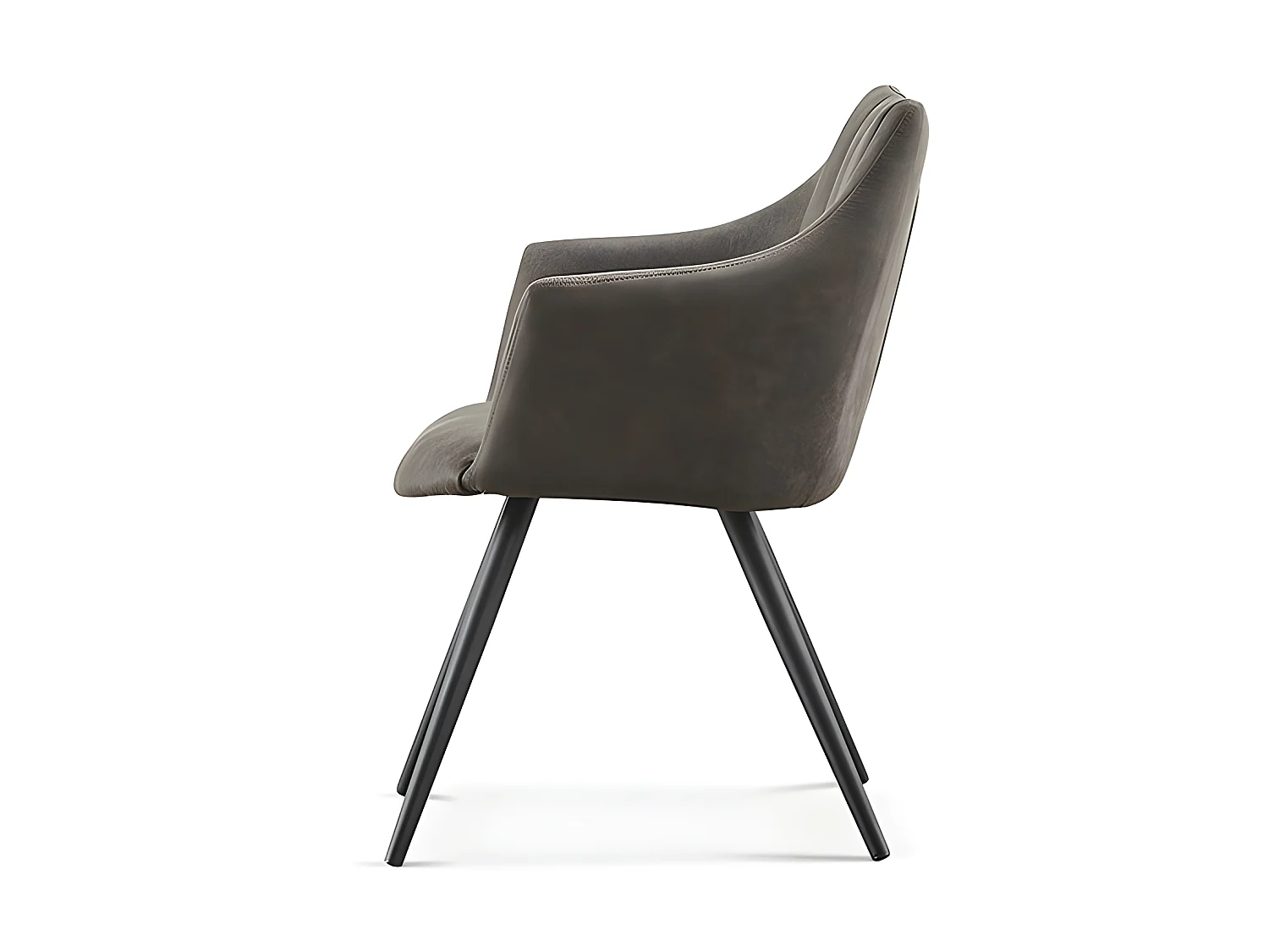 Chaise avec accoudoirs Ramona PU gris foncé