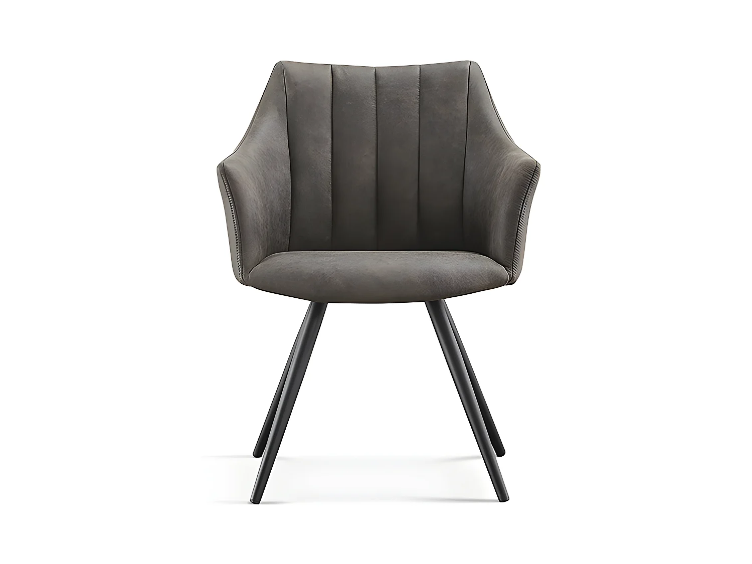 Chaise avec accoudoirs Ramona PU gris foncé